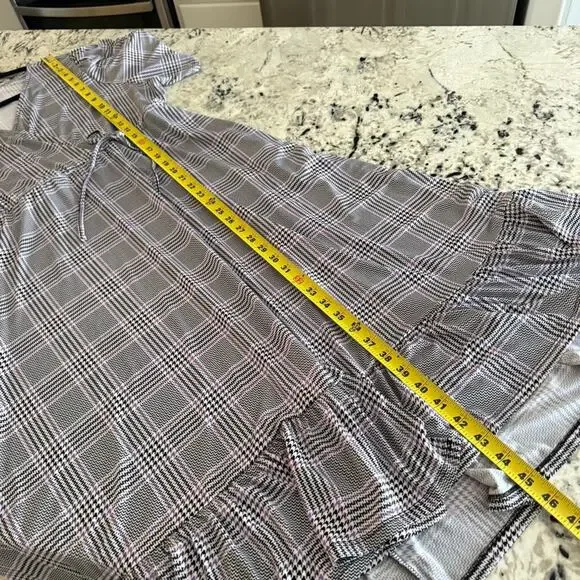 Torrid Purple Houndstooth Plaid Midi Studio Wrap Dress 2X 18491205 - Picture 12 of 15